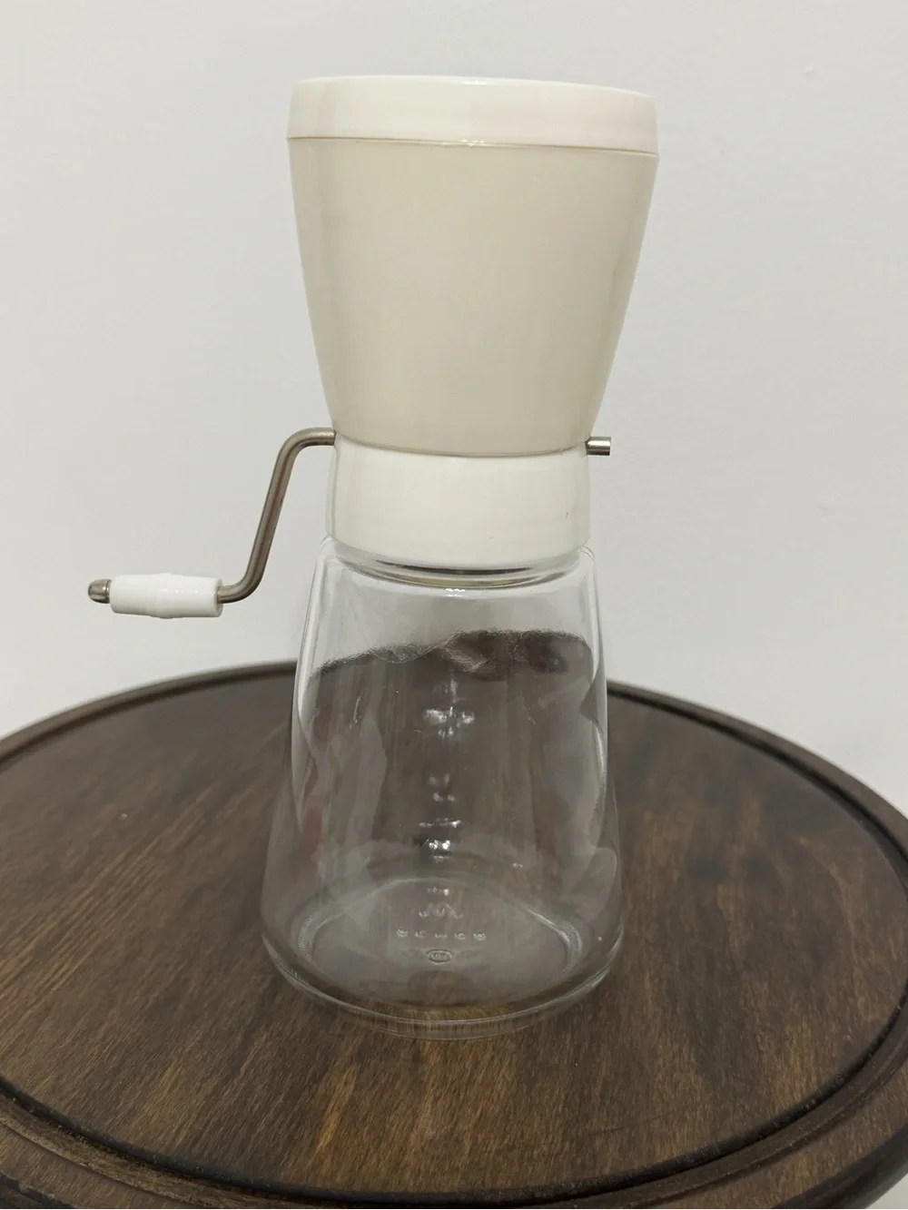 Vintage Gemco Manual Nut & Spice Grinder | Cream & Clear Glass